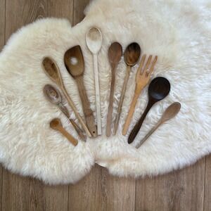 Vintage Primitive Wooden Spoons